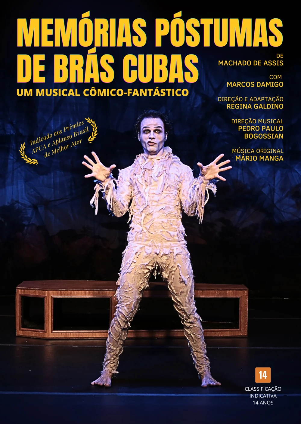 Cartaz oficial de Memórias Póstumas de Brás Cubas — O Musical.